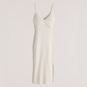 Abercrombie Twist-Front Elevated Knit Midi Dress